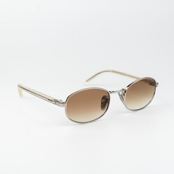 Prada Women Sunglasses Silver Brown Gradient Oval PRB53S 1BC80K NEW AUTHENTIC main image 11